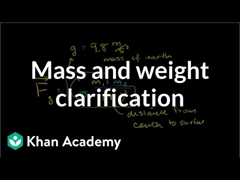 Mass and weight clarification | Centripetal force and gravitation | Physics | Khan Academy Mass and weight clarification | Centripetal force and gravitation | Physics | Khan Academy