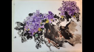 Korean Brush Painting - (4) Hydrangea Flower Drawing (수국)