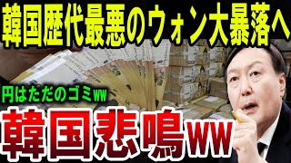 【速報】韓国ウォン史上最悪の大暴落！円はゴミ同然…韓国経済崩壊の危機！【ゆっくり解説】