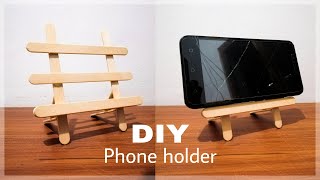 DIY PHONE HOLDER | HOW TO MAKE MOBILE STAND WITH POPSICLE STICKS