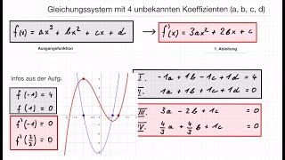 Gauß-Algorithmus - 4 Unbekannte im Gleichungssystem.