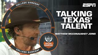 Matthew McConaughey talks HIGHLY of Texas' talent ahead of the Red River Rivalry 🤠 | College GameDay