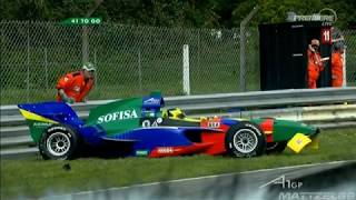 MT89 A1GP 2007 Brands Hatch Feature Race Brazil crashes