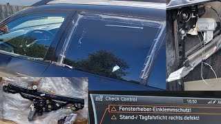 BMW E61 LCI Austausch hinterer Fensterheber und Ausbau Fensterscheibe hinten