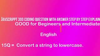 "JavaScript Tutorial: Converting a String to Lowercase - Step-by-Step Guide" #javascript #code