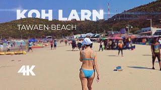 [4K] Great walk along Tawaen beach. Koh Larn island Thailand Pattaya 2024