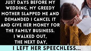 My Greedy Mother Slapped Me and Forced Me to Cancel My Wedding for Money...