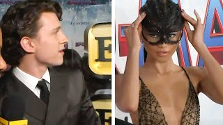 Tom Holland STOPS Interview To Watch Zendaya's Arrival #shorts