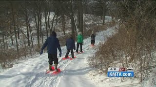 Get some winter exercise snowshoeing