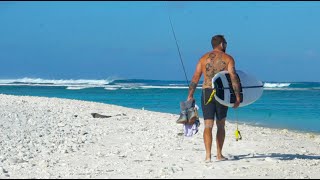 Solo Surfing and Fly Fishing Kiritimati Paradise Island  - 4K VLOG 196