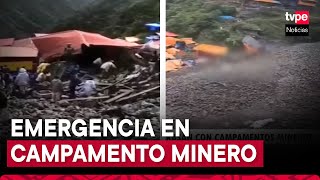 Puno: huaico arrasa con varias viviendas en campamento minero y deja un muerto