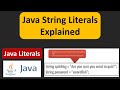 Java String Literals Explained | What is a Java String Literals? | Java Tutorial