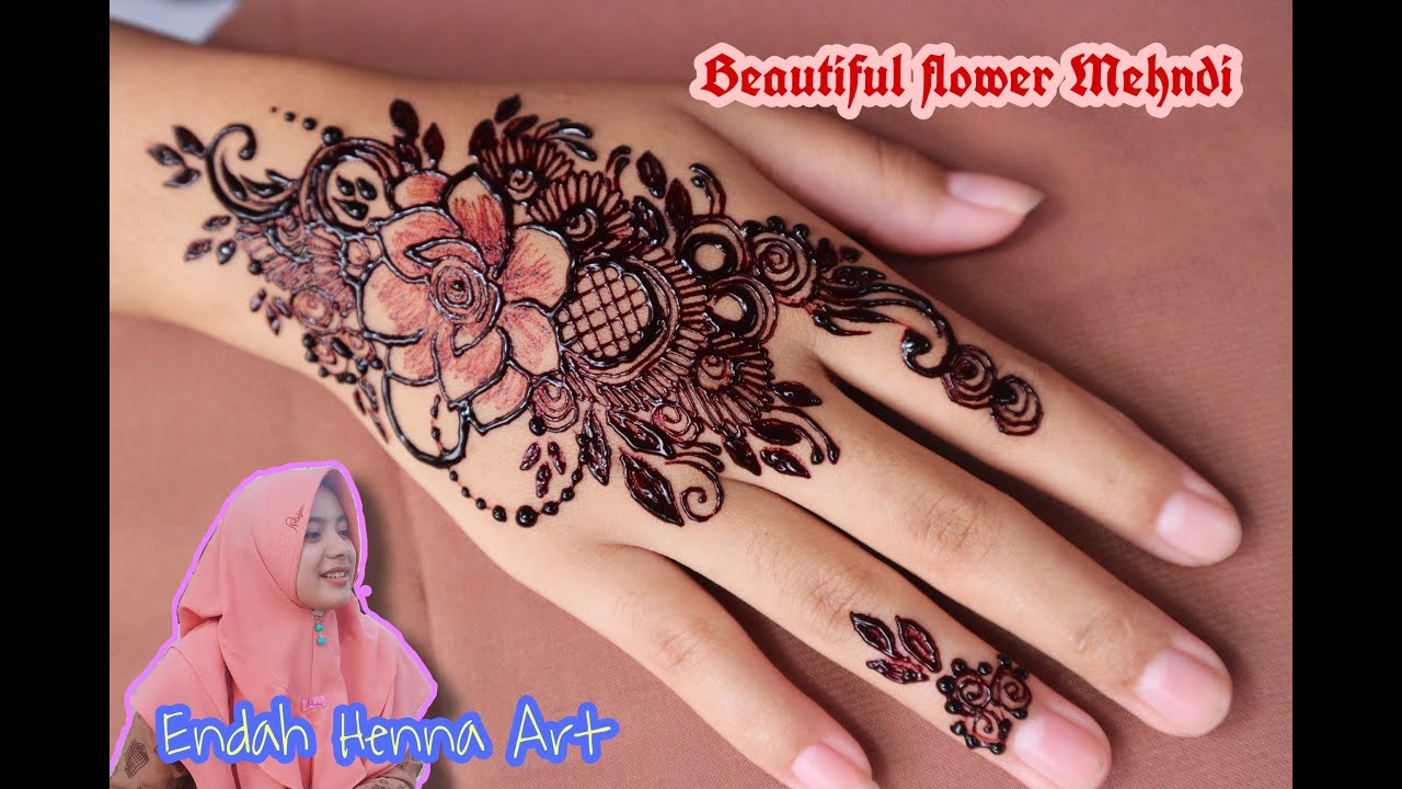 Tutorial Henna Motif Bunga Sangat Cantik Beautiful Flower Mehndi