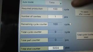 PRODUCTION COUNTER SETTING IN INJECTION MOLDING