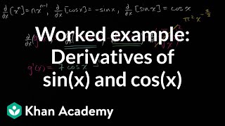 Worked example: Derivatives of sin(x) and cos(x) | Derivative rules | AP Calculus AB | Khan Academy