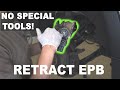 How To Manually Retract Electronic Parking Brake Into Service Mode!  2015 BMW X3 Rear Brakes (F25)