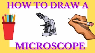 How to draw a microscope step by step