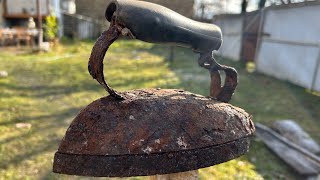 Turn a very rusty old iron into a charcoal iron