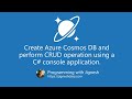 Create Azure Cosmos DB and perform CRUD operation  | Azure Tutorial | Programming with Jignesh