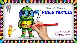 How To Draw NINJA TURTLES |easy drawing |cartoon |4 kids