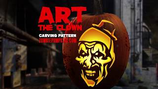 Art the Clown (Terrifier) Pumpkin Pattern by ZombiePumpkins.com