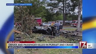Troopers ID pair killed in 100+ mph Sampson County pursuit, fiery crash
