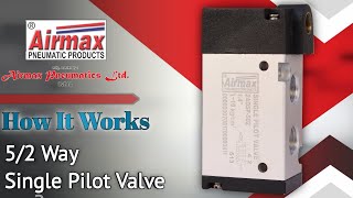 How 5/2 Way Single Pilot Valve Works | Pilot valve Working Animation | Airmax Pneumatics LTD.