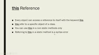 Chapter 8: Classes and Objects: this Reference