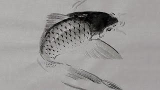 Chinese carp ink wash painting