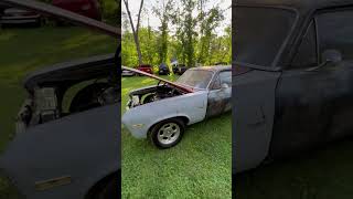 327 Chevy with a cross ram and Muncie 4 speed in 1969 Chevy nova #chevy #nova #dragcar #vintage #327