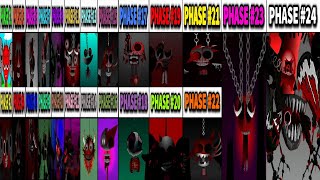 Phase 1-2-3-4-5-6 VS Phase 7 VS Phase 8  VS Phase 9 VS Phase 10 VS Phase 11-24 in Incredibox Sprunki