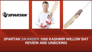 SPARTAN SIKANDER 1000 DAVID WARNER KASHMIRI WILLOW BAT/ REVIEW .