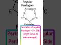 Pentagon and formulae : 2 | Regular pentagon perimeter, Apotem(inradius) & area @suBharatieducation