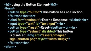 Designers Learn Code: Forms—Button Element