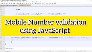 Learn about Mobile Number Validation using JavaScript