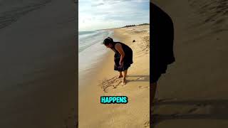 Girl Proves God Exists? Watch What Happens in the Sand! 🙏 🌊 ( @radhikanarasimhan_IG )