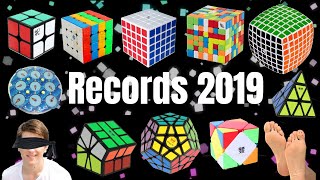 TODOS los Récords Mundiales del CUBO de RUBIK 2019 | WRs Speedcubing WCA