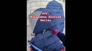 POV: Testing New Milwaukee Roofing Nailer #milwaukee #nail #roof #work #testing #review #pov #vlog