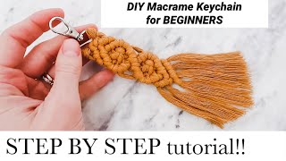 DIY Macrame Keychain | Easy | Beginner | STEP BY STEP!!