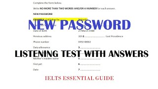 New Password Listening Test (with answers) #ieltslisteningtestforpractice #ieltslistening