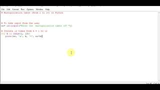 Multiplication table (from 1 to 10) in Python