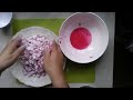 thai red rubies water chestnut in coconut milk tub tim krob