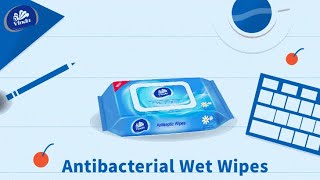 Vinda 80sheets Antibacterial Wipes VCW1032 (Light Floral Scent) (1 pack)