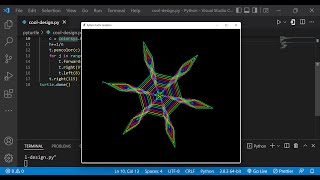 Python Turtle Graphics - 20 | Cool Shape Drawing | Python Turtle Coding Video | WhatsApp Status |