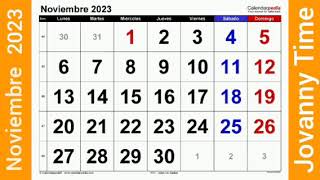 Calendario - Noviembre 2023