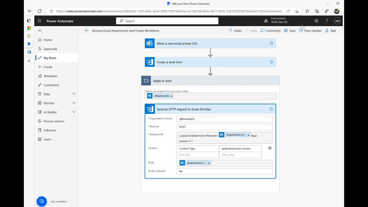 Power Automate - Create Azure DevOps WorkItem And Attachments - YouTube