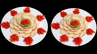 Apple Art | Lovely Salad decoration idea | Easy Fruit Platter | Fruit salad | #cookwithkanchan