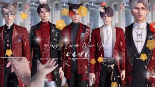 Happy Lunar New Year, Xavier, Caleb, Zayne, Rafayel, Sylus - Love and Deepspace 戀與深空 新春快樂