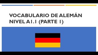 Vocabulario de alemán A1.1 Parte 1