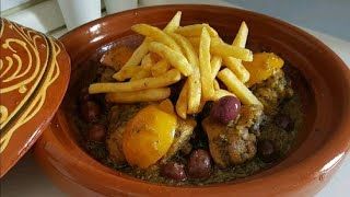 طريقتي في تحضير طاجين مغربي تقليدي بالدجاج والفريت كيجي بنين بزاف 😋